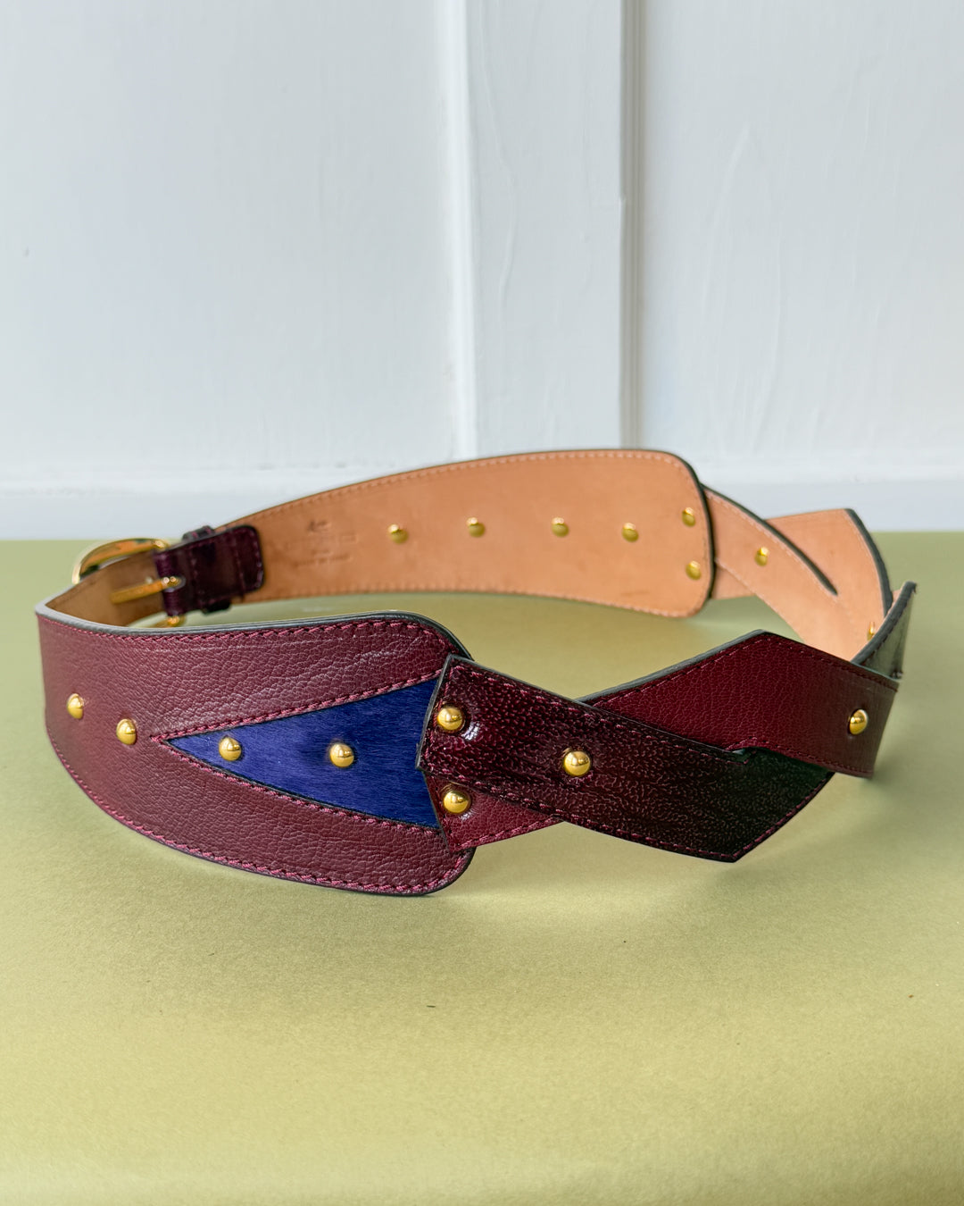 Etro Two Tone Studded Belt