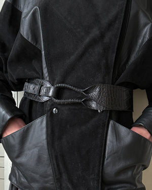 Ferragamo Black Leather Belt