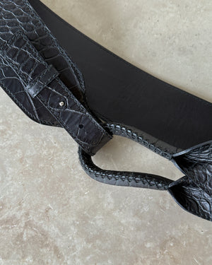 Ferragamo Black Leather Belt