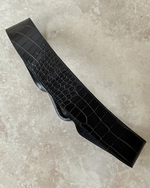 Ferragamo Black Leather Belt