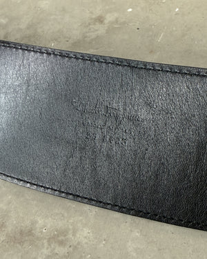 Ferragamo Black Leather Belt
