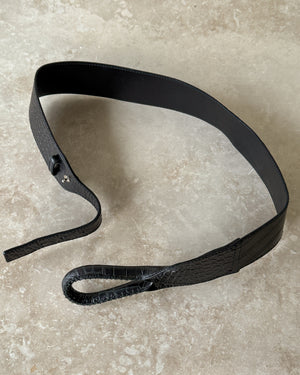 Ferragamo Black Leather Belt
