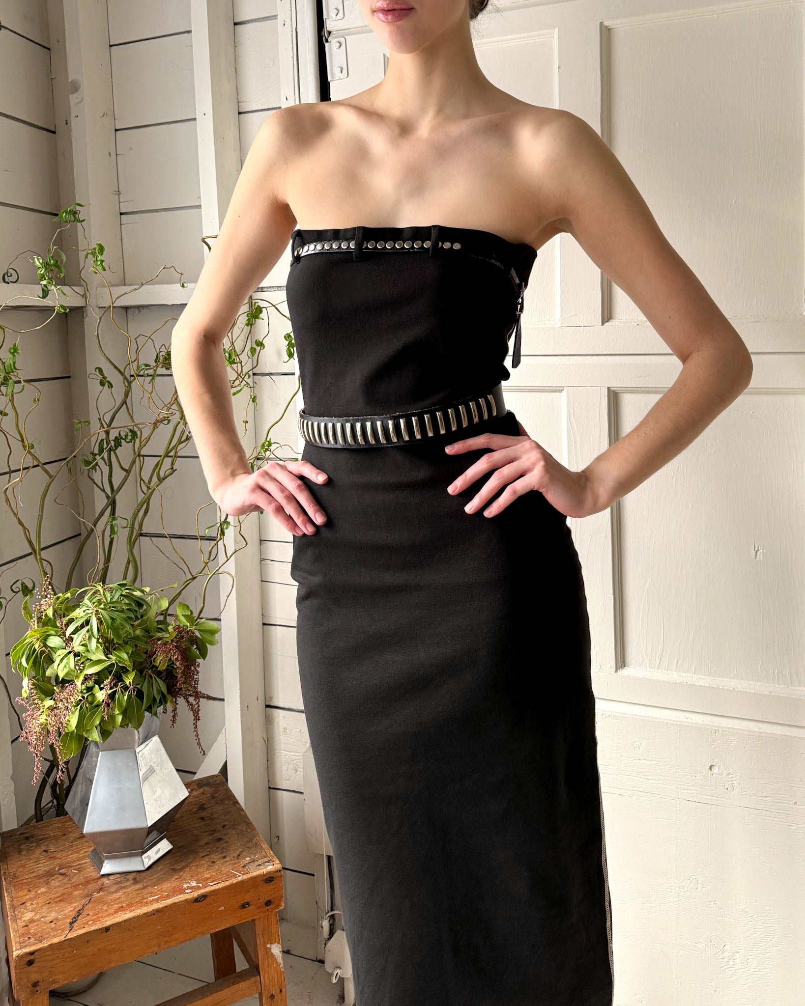 90s Gaultier Strapless Skirt Dress | M