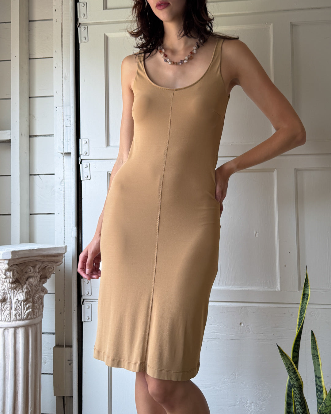 90s Ferre Nude Dress | S-M