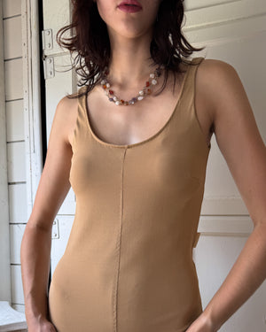 90s Ferre Nude Dress | S-M