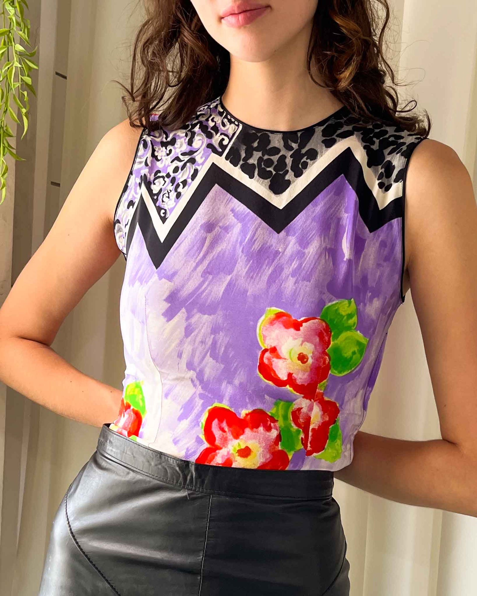 80s Versace Silk Top | XS