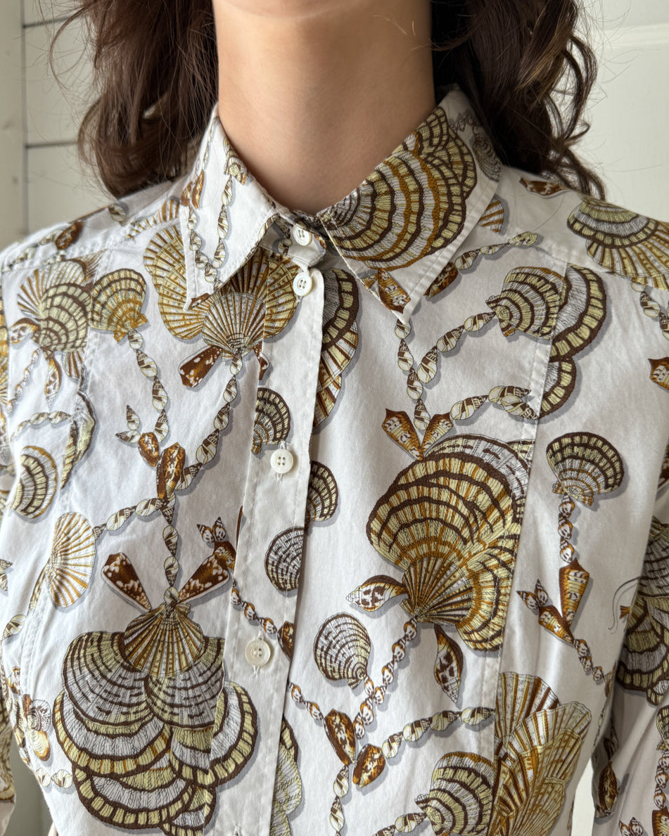90s Gucci Shell Print Shirt | M-L