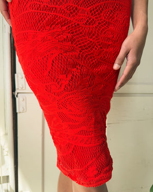 90s Gaultier Logo Mesh Dress | XS