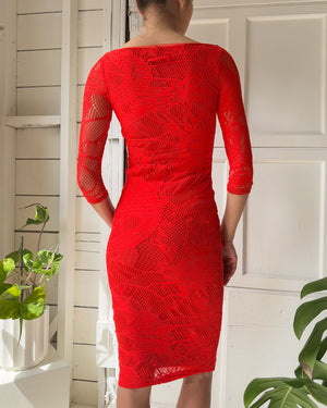 90s Gaultier Logo Mesh Dress | XS