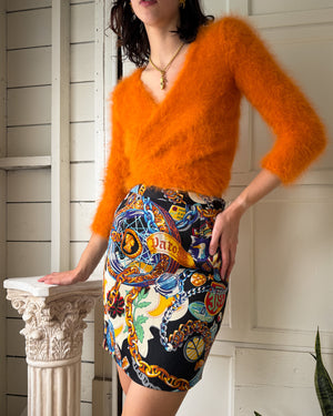 80s Kenzo Novelty Print Skirt | M