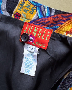 80s Kenzo Novelty Print Skirt | M