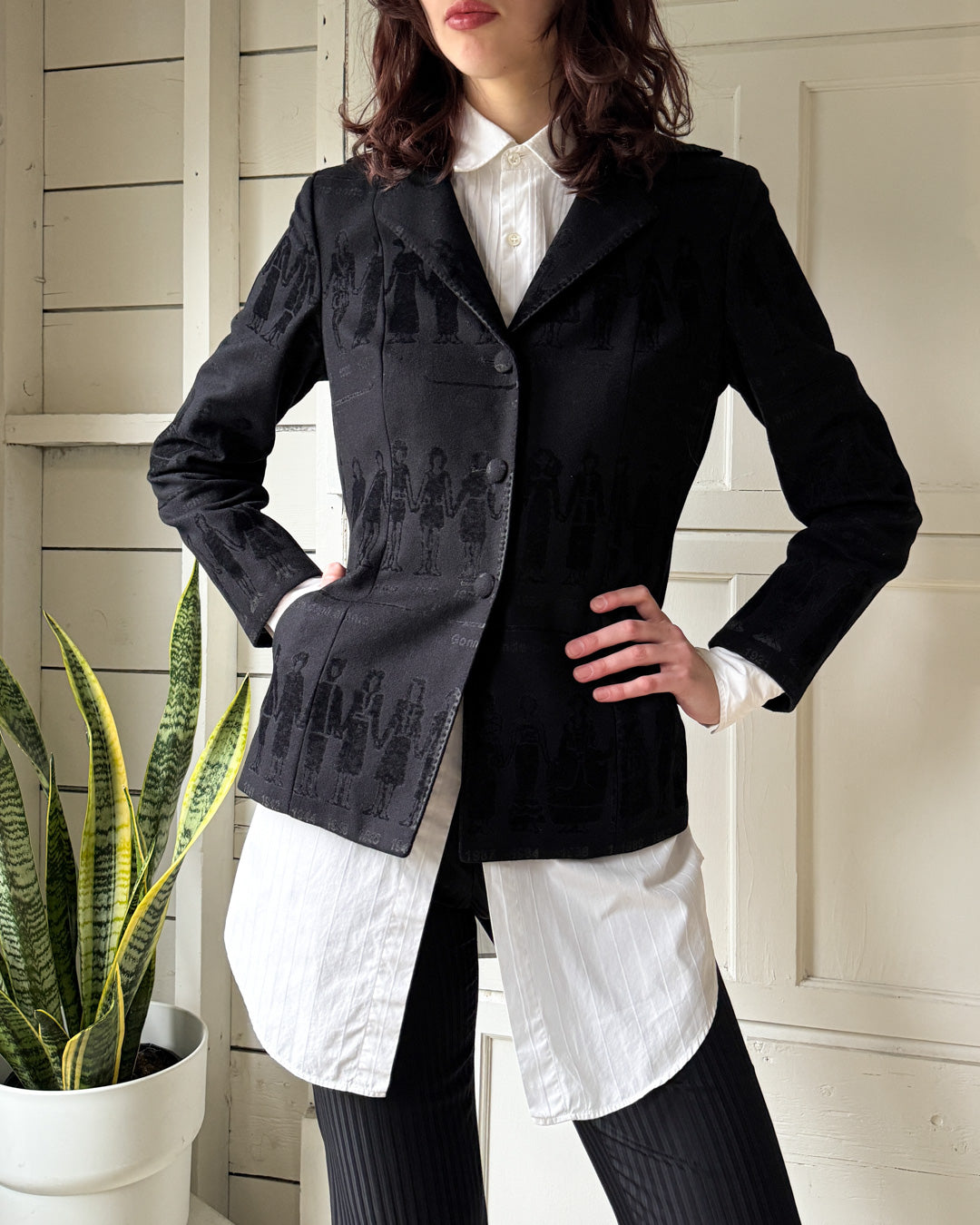 97 Moschino Fashion History Blazer | M - Lucky Vintage