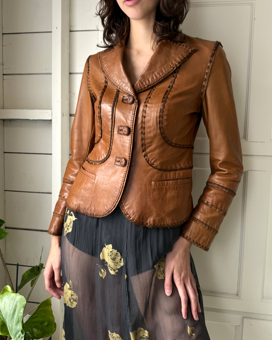 00s Moschino Leather Jacket | M