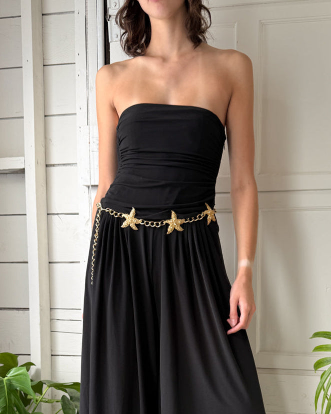 90s Norma Kamali Strapless Jumpsuit | M-L