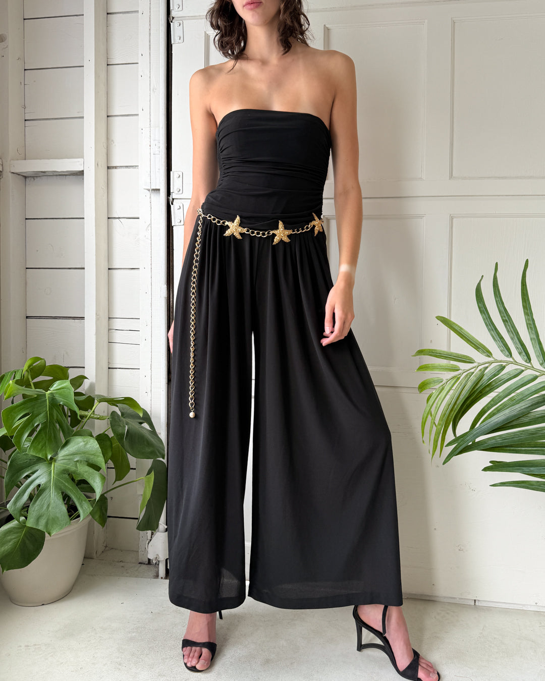90s Norma Kamali Strapless Jumpsuit | M-L