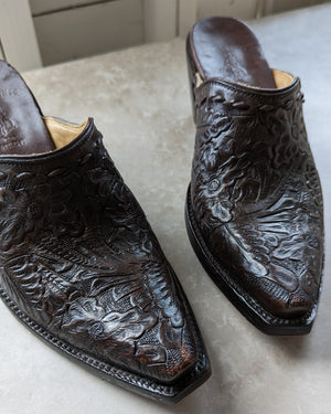 Old Gringo Tooled Leather Mules