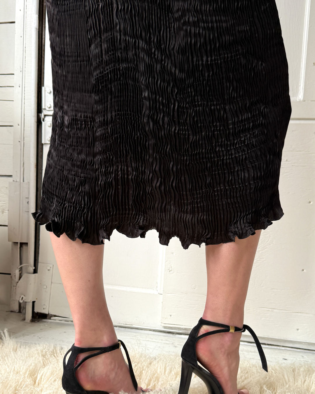 90s Patricia Lester Fortuny Pleat Dress | XS-M