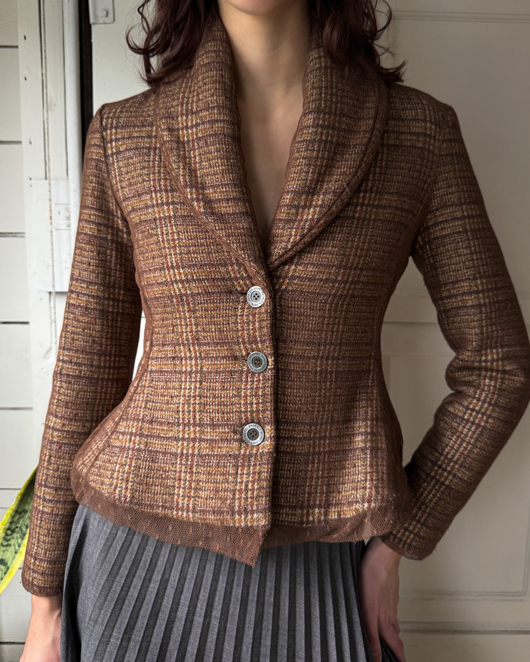 00s Patrizia Pepe Plaid Blazer | M