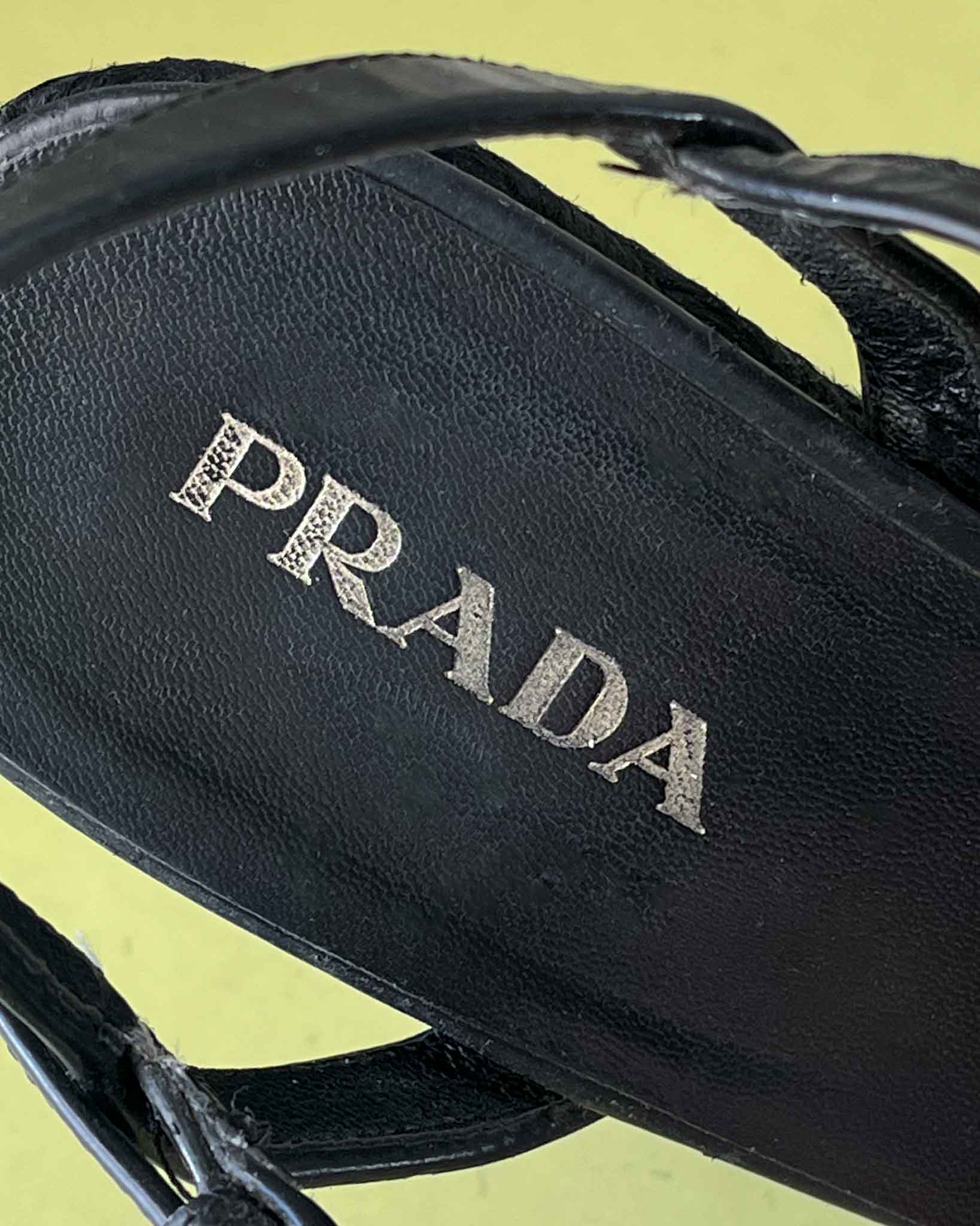 Prada Black Espadrille Wedges | 8