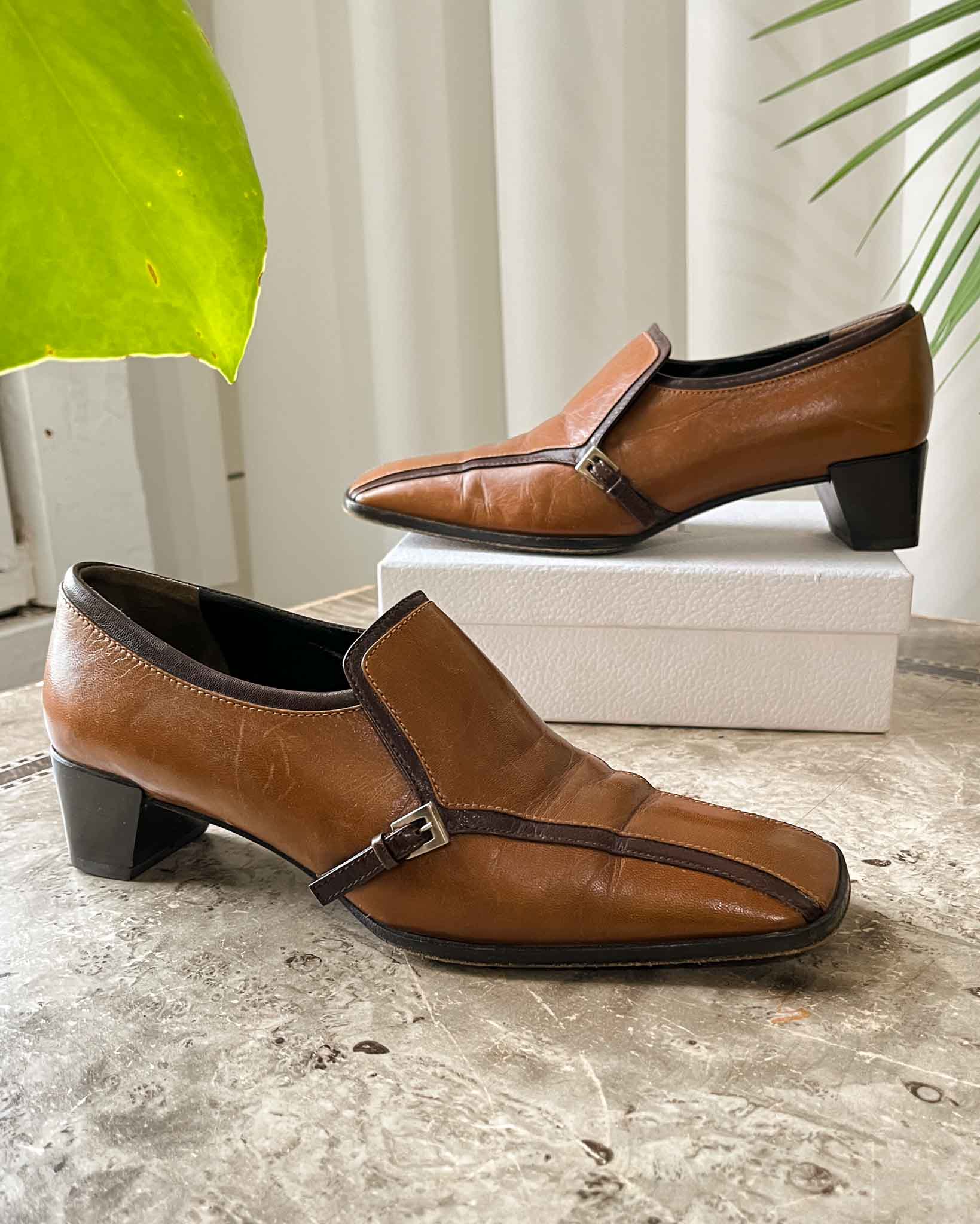 Prada brown clearance loafers