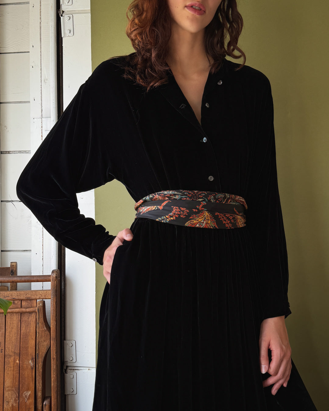 90s Ralph Lauren Velvet Dress | L