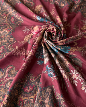 90s Ralph Lauren Autumnal Floral Silk Scarf