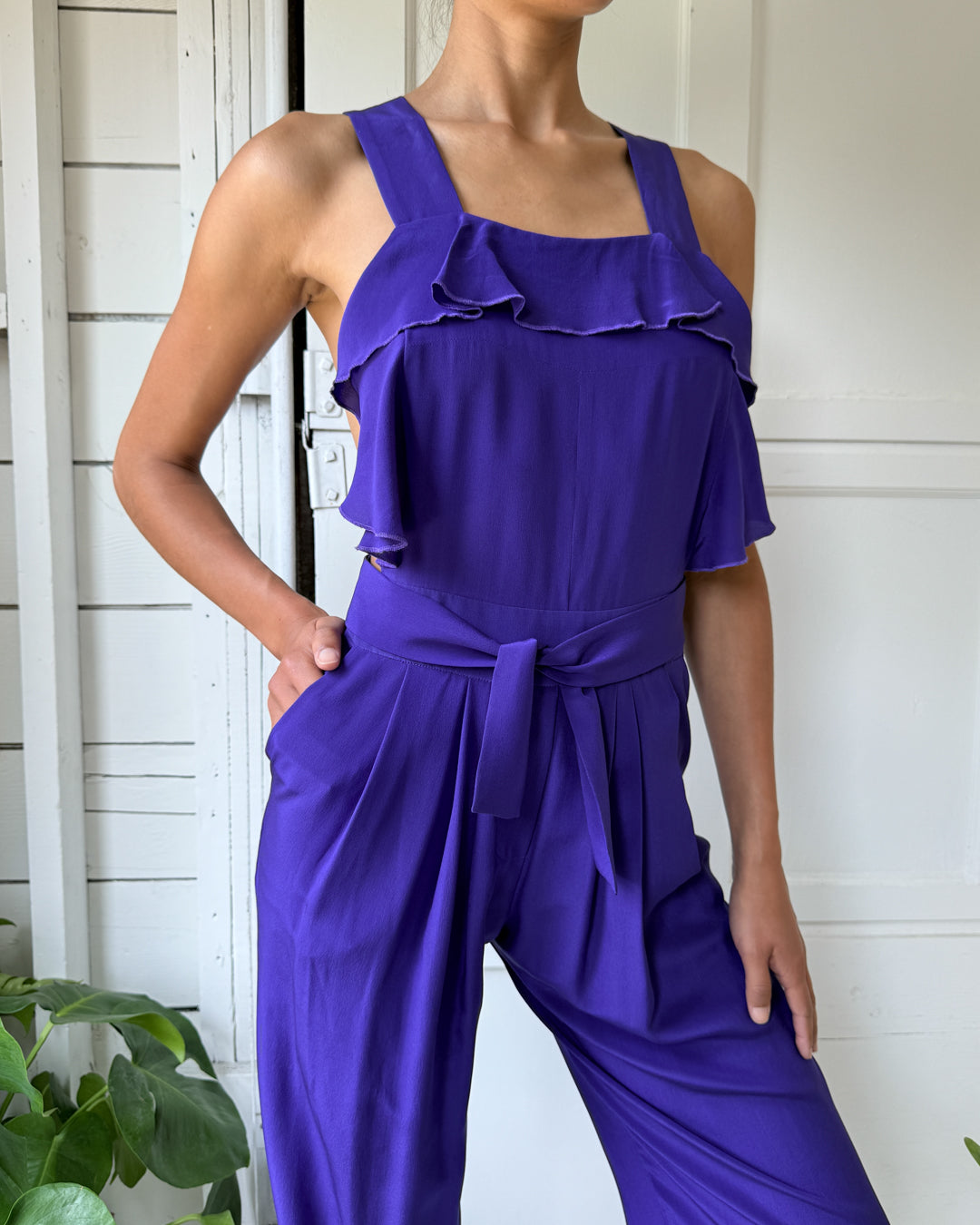 90s Sonia Rykiel Silk Jumpsuit | S