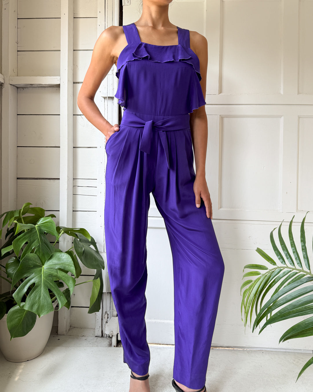 90s Sonia Rykiel Silk Jumpsuit | S
