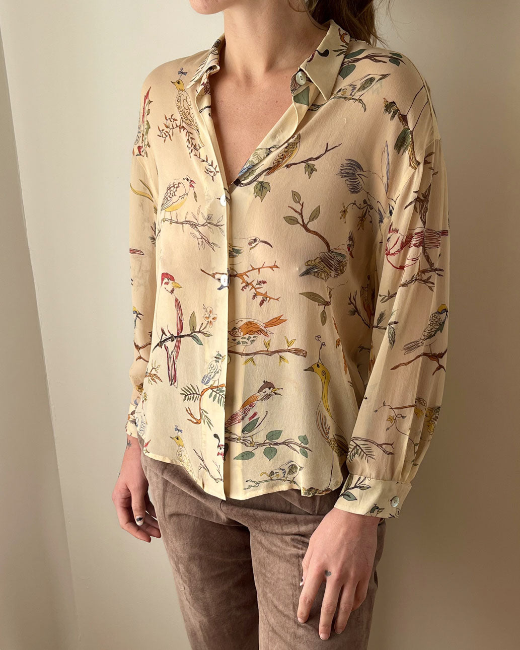 90s Todd Oldham Bird Blouse | M