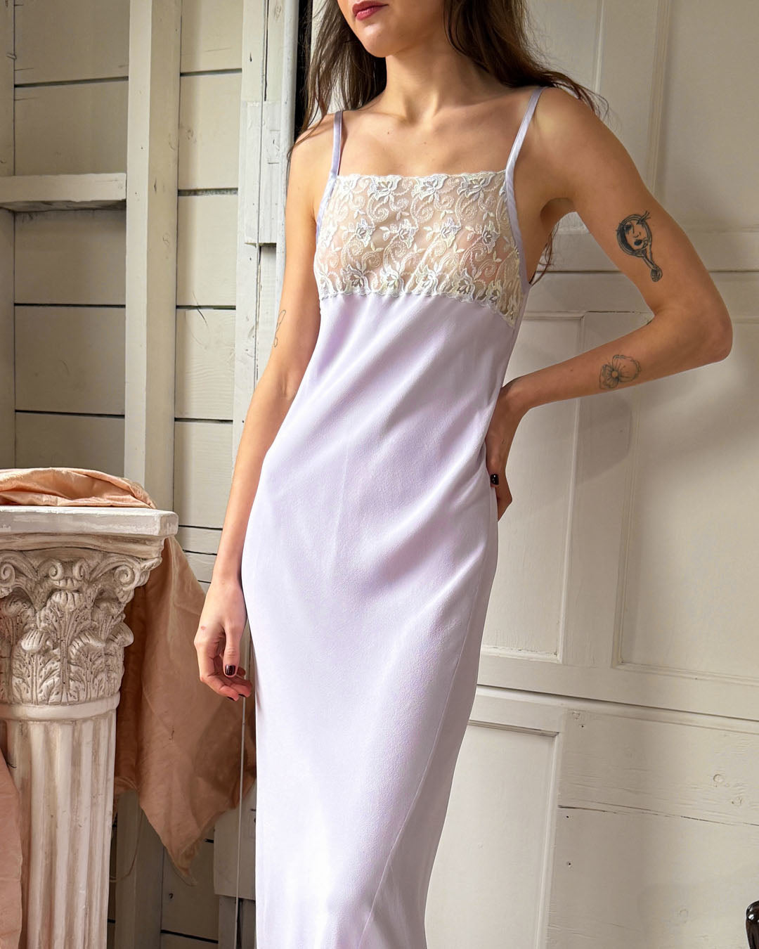 90s Lavender Silk Slip Dress | XS-S