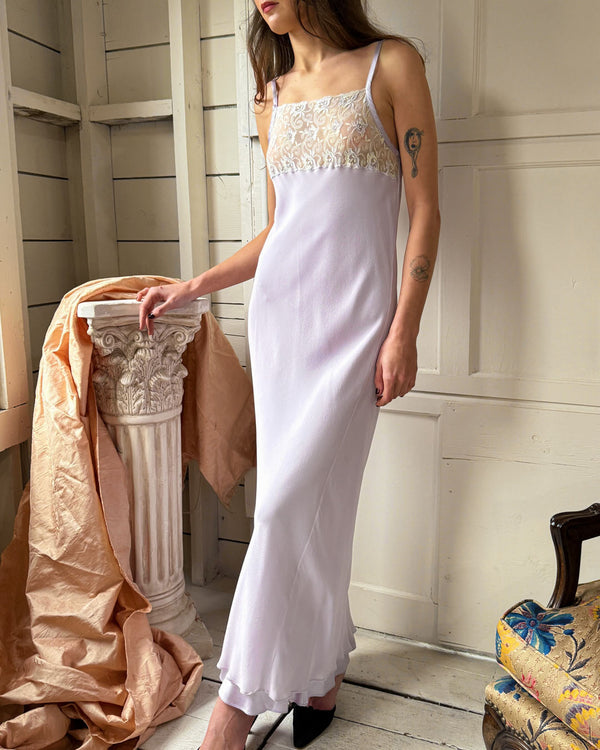 chinese dress ladies CONTRAST LINEN SATIN COMBO MAXI SLIP DRESS