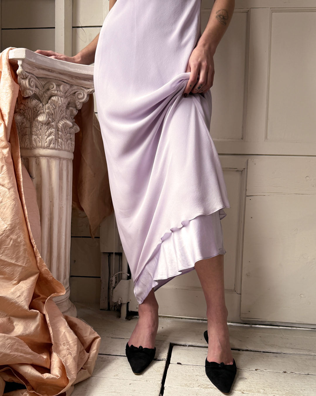 90s Lavender Silk Slip Dress | XS-S