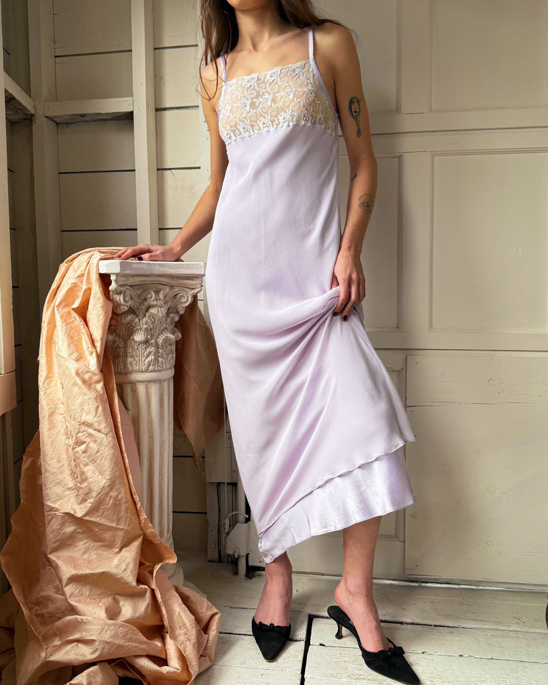 90s Lavender Silk Slip Dress | XS-S