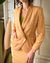 90s Apricot Silk Skirt Suit | S