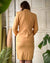 90s Apricot Silk Skirt Suit