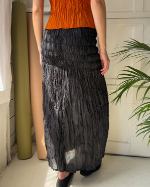 90s Fortuny Pleat Silk Skirt | XS-S