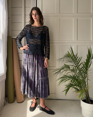 90s Ribbon Crochet Top | M-L