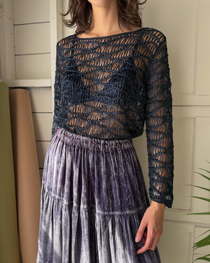 90s Ribbon Crochet Top | M-L