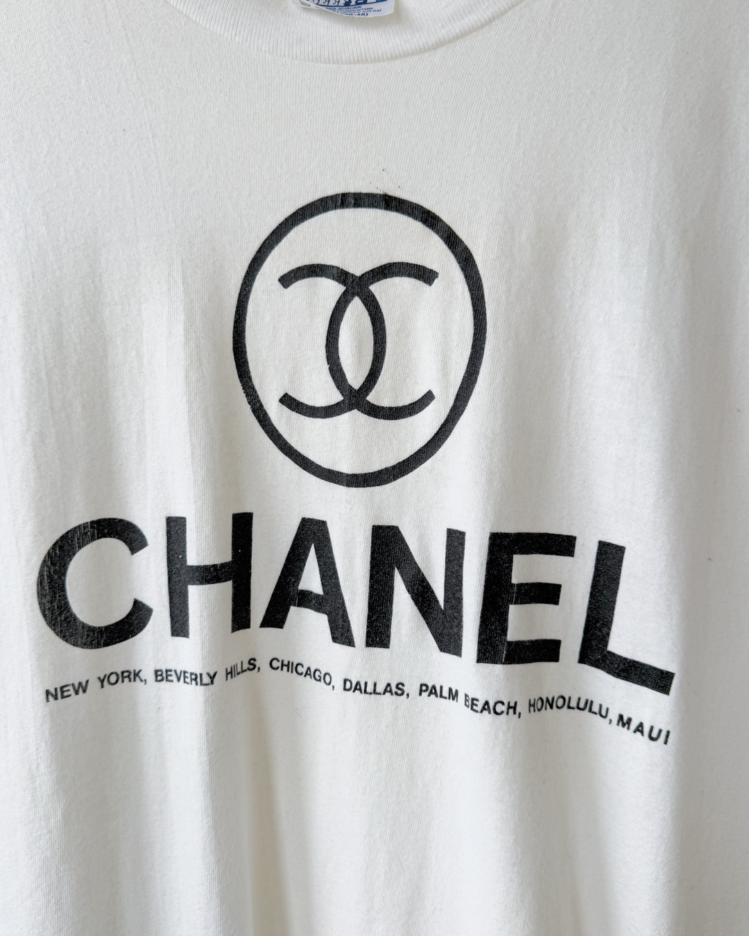 90s "Chanel" Logo T-Shirt | XL