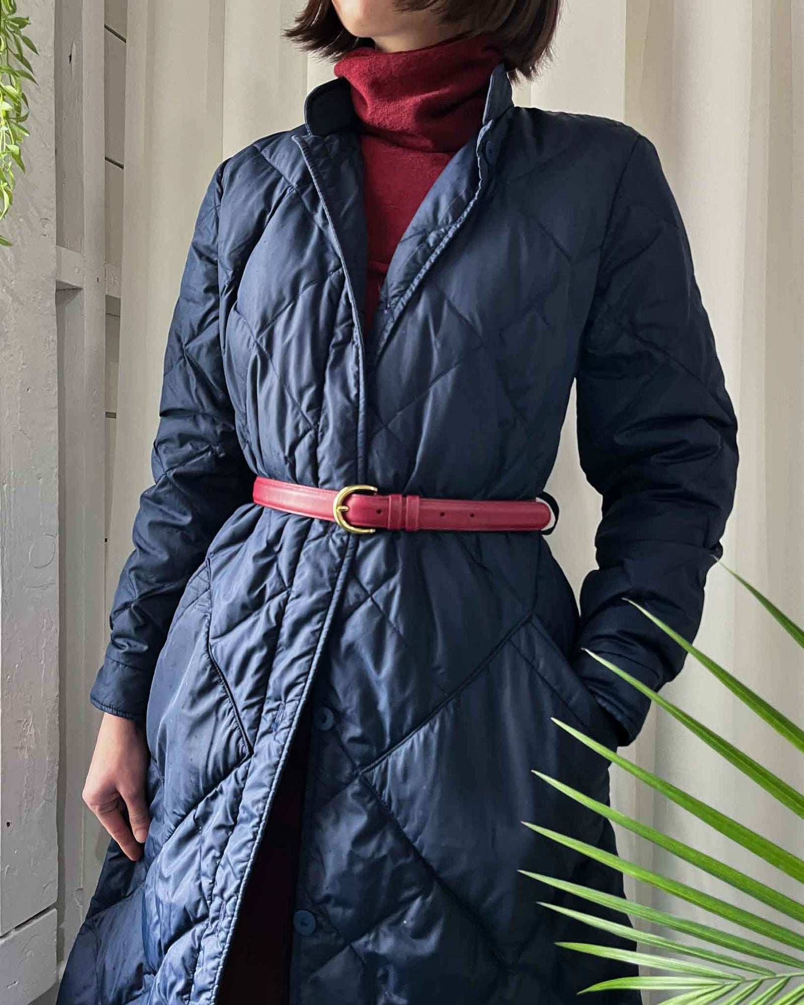 Burgundy Leather Coach Belt