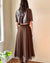 90s Chocolate Silk Midi Skirt | S