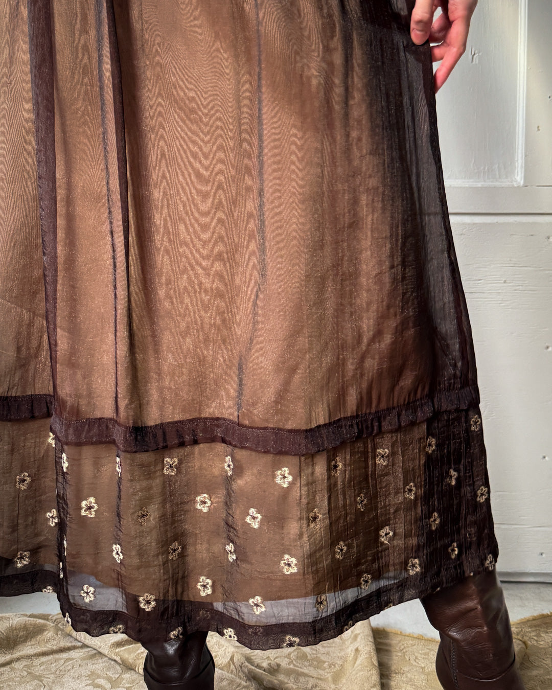 90s Sheer Maxi Skirt | M