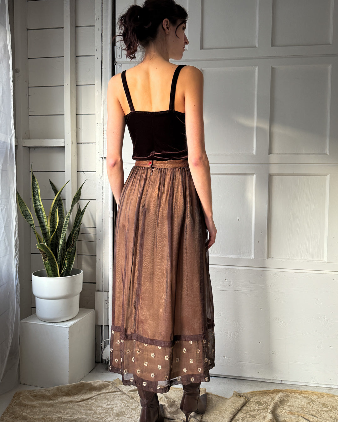 90s Sheer Maxi Skirt | M