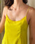 90s Chartreuse Silk Slip | S