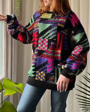 90s Colorful Wool Sweater