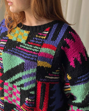 90s Colorful Wool Sweater - Lucky Vintage