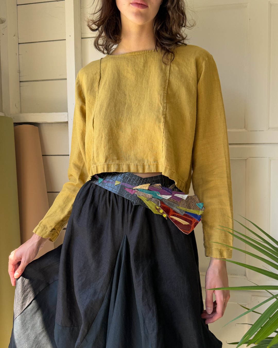 90s Cropped Linen Top | S-M Comes in 5 Colors!