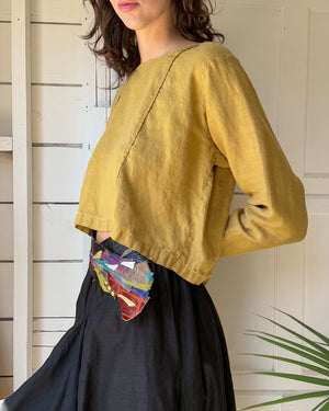 90s Cropped Linen Top | S-M Comes in 5 Colors!