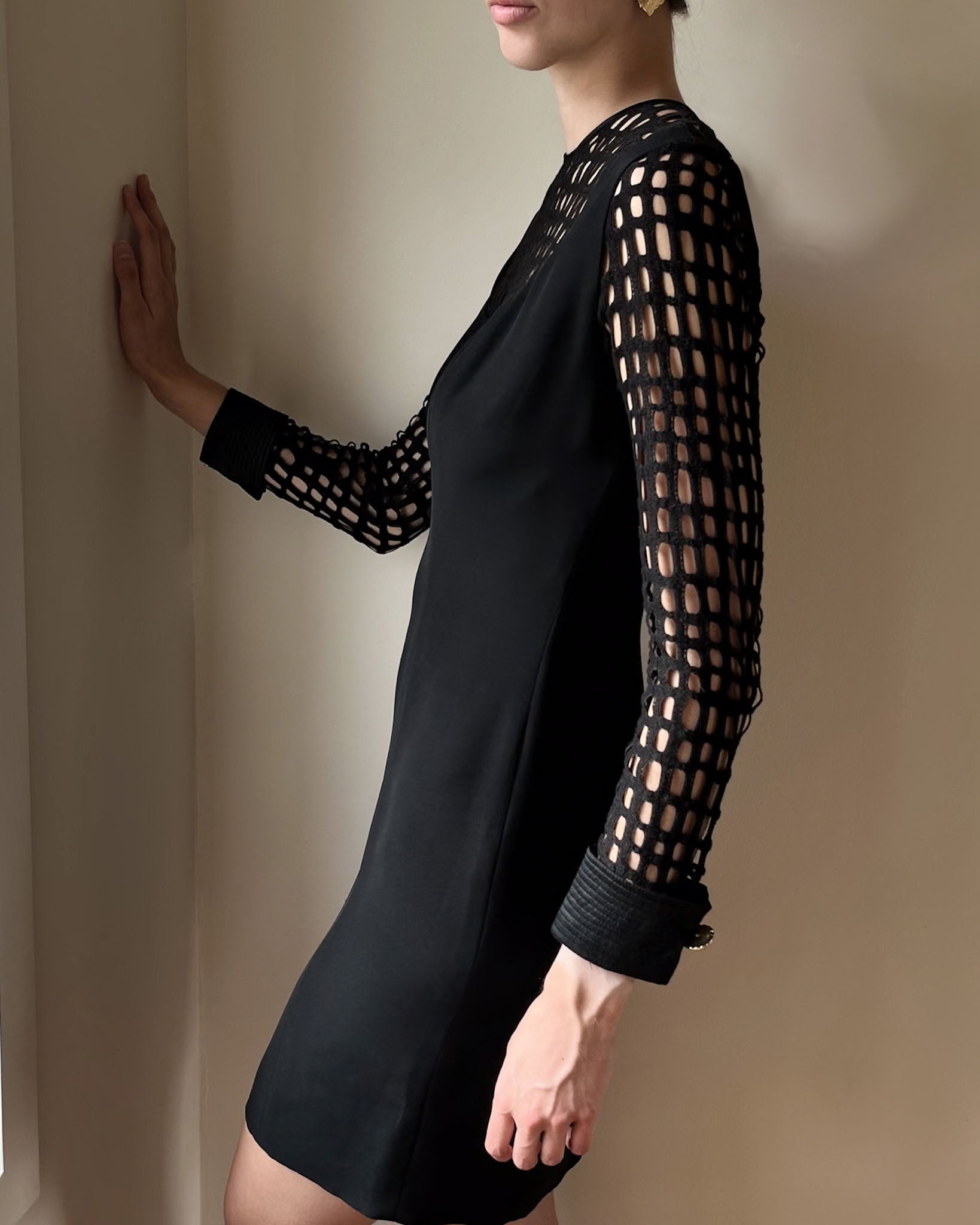 90s Black Cutout Dress | M 90s Black Cutout Dress | M