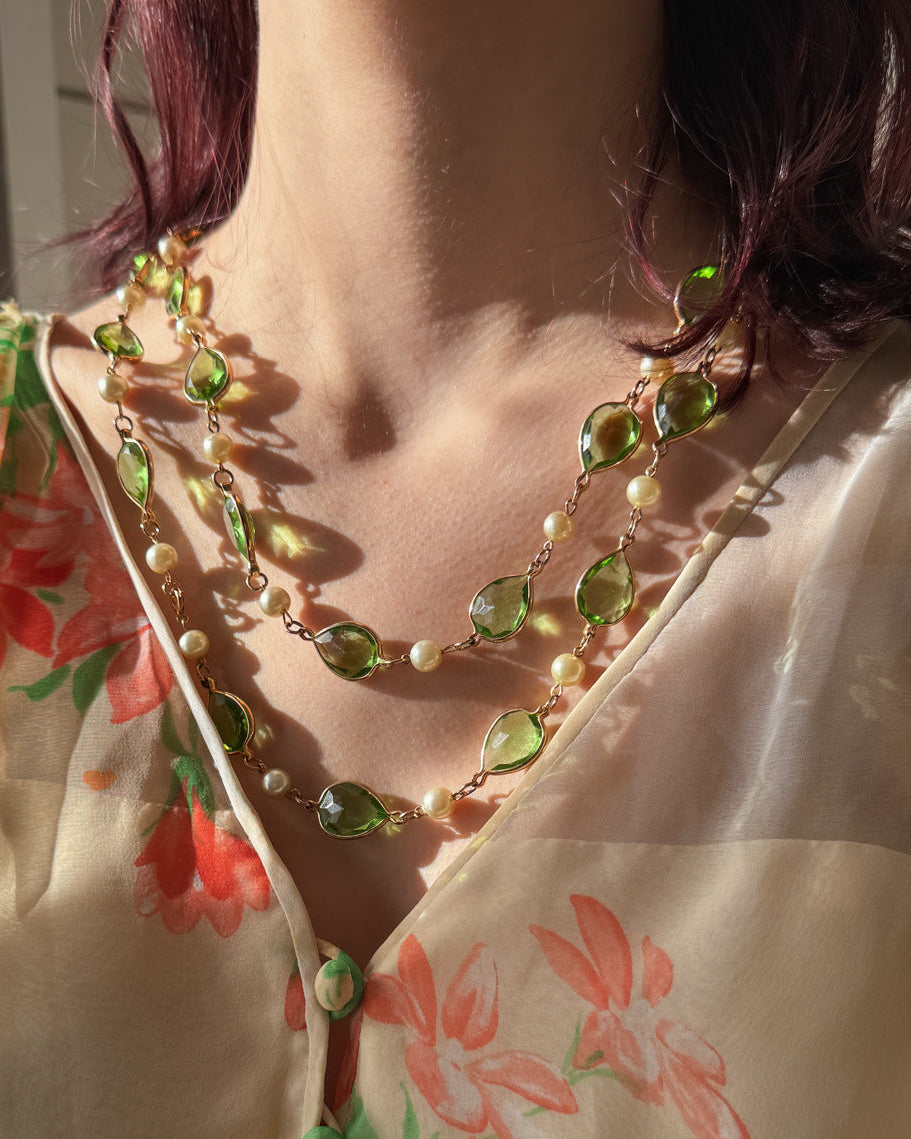 90s Crystal & Pearl Necklace